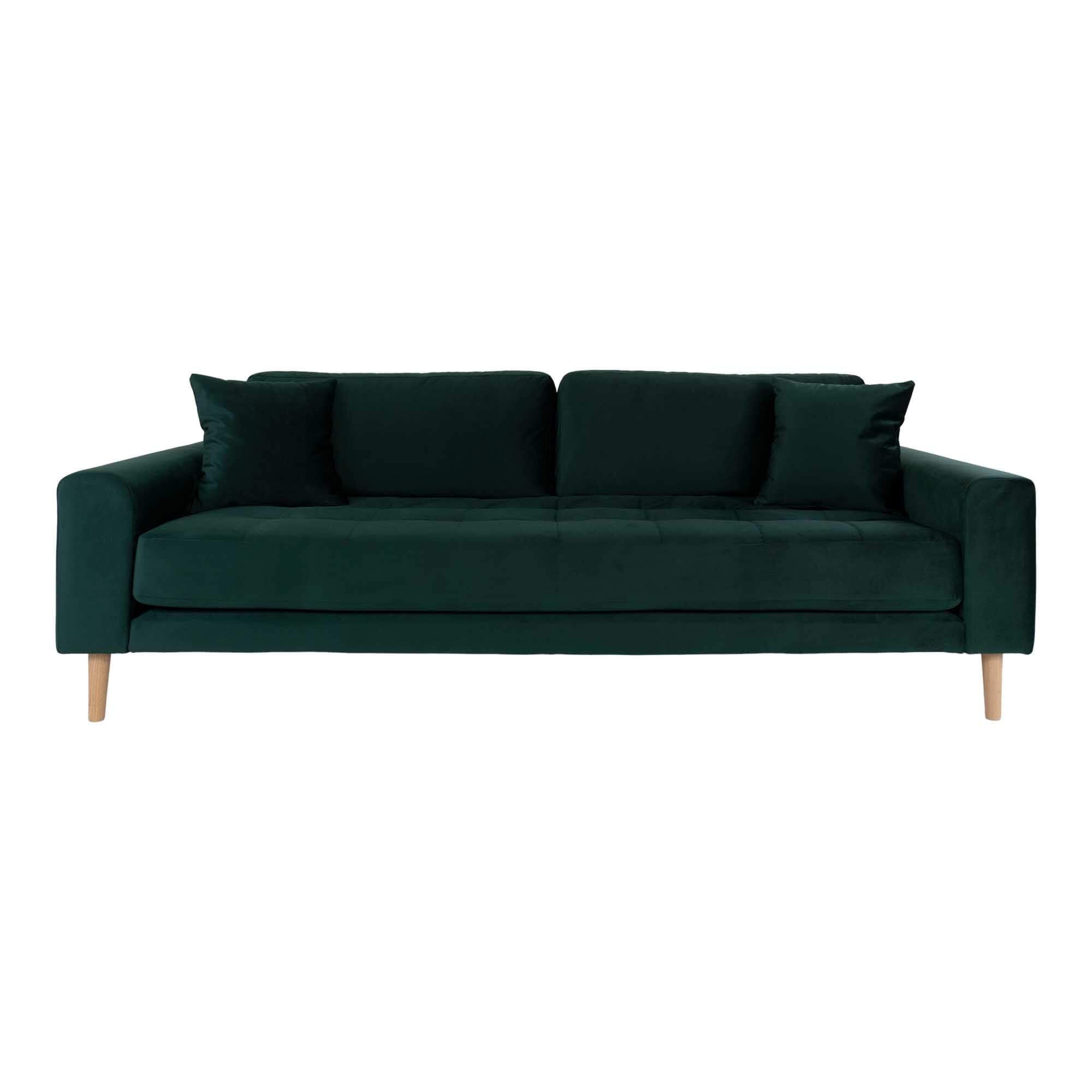 Lido 3 Personers Sofa - Mørkegrøn Velour